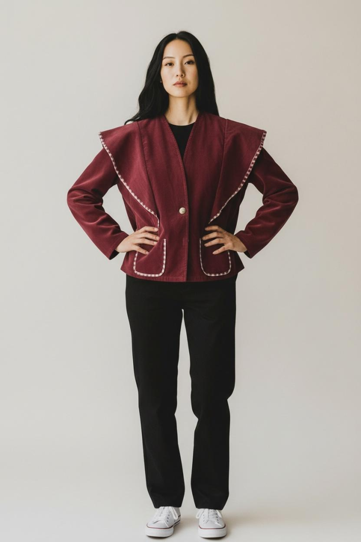 Chaqueta burdeos pana - Imagen 2
