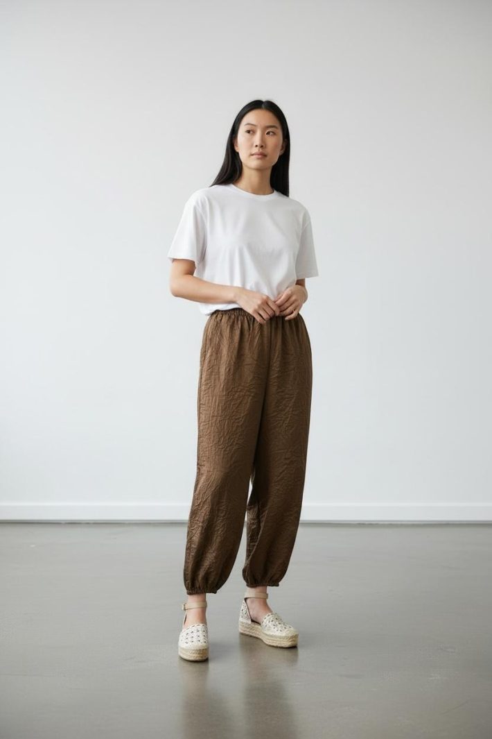 Pantalón bombacho arrugado
