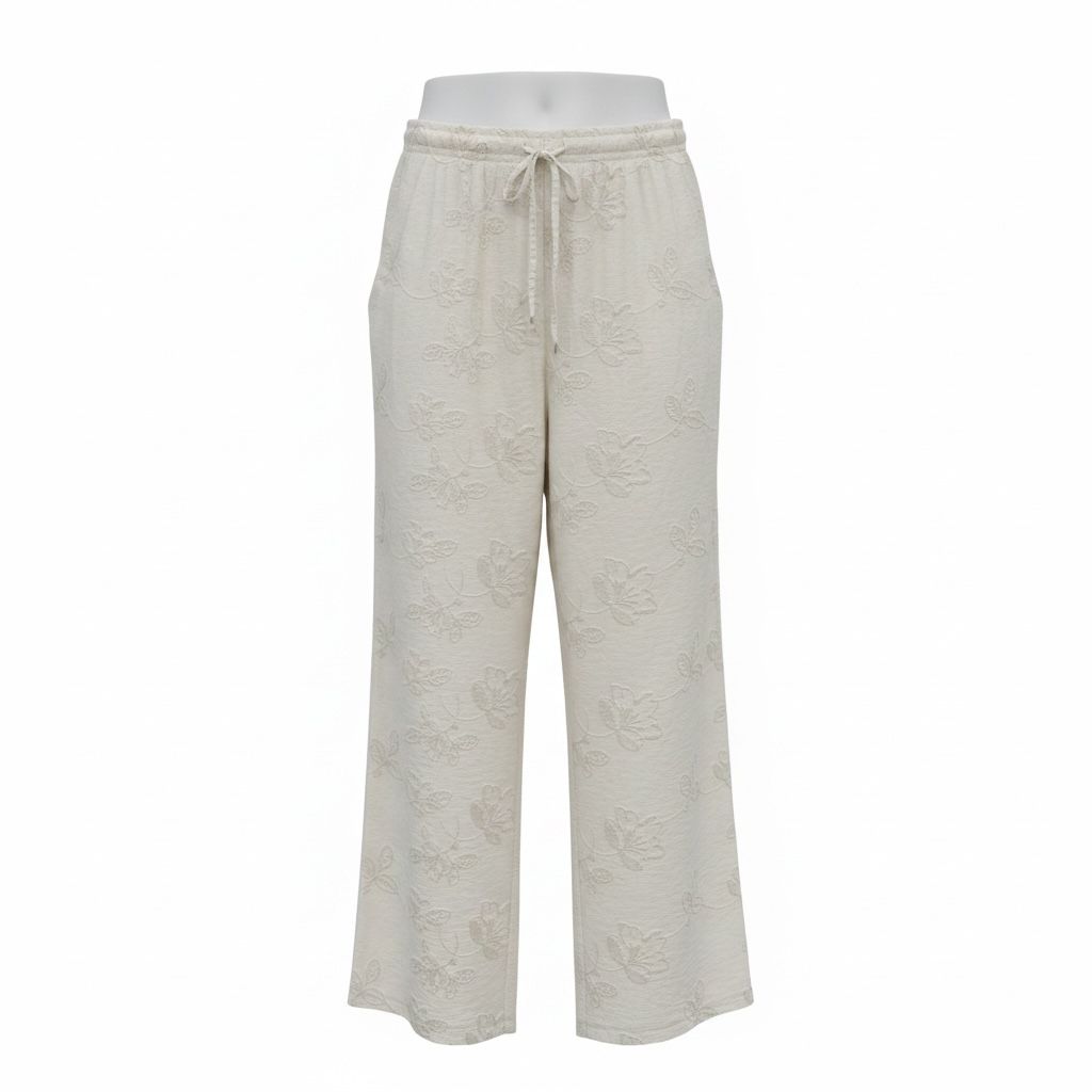 Pantalón flor relieve - Imagen 3